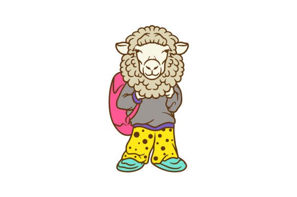 Cute Sheep with Backpack Crafts for School Amp