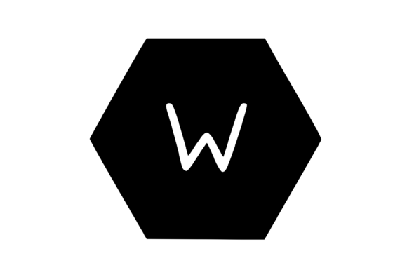 Hexagon Shape with Playful Mono W
