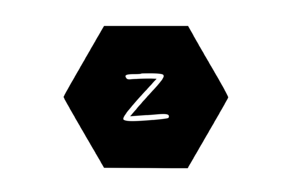 Hexagon Shape with Playful Mono Z