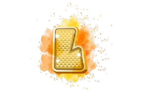 Letter L - Gold, Watercolor Crafts