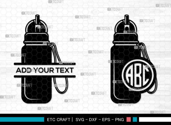 School Drink Bottle Mnogram SVG: A Practical Graphic Design Asset for Crafts and Merch