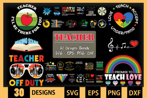 Teacher Part 2 Bundle SVG 30 Designs: A Versatile Graphic Asset for Creative Branding